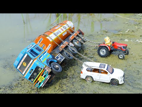 Biggest Tata Petrol Dumper Accident Mud Water Pulling Out Mahindra Scorpio Ford HMT Tractor ? CS Toy