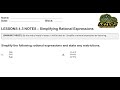 Simplifying Rational Expressions and Excluded Values