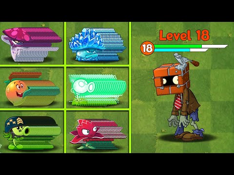 PVZ 2 Challenge - 100 Plants vs Brickhead Zombie Level 18 Custom Speed - Who Will Win?