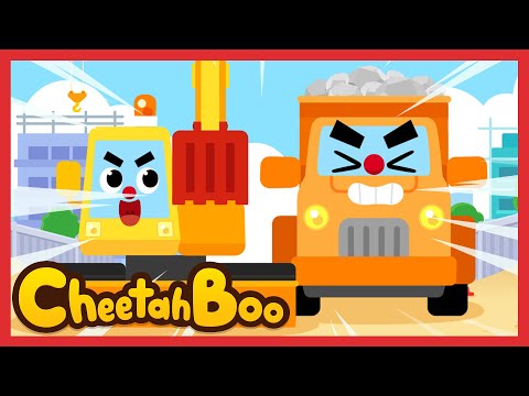 [🎉New] Who is the best? | Excavator VS Dump Truck | Construction Vehicle Song | #Cheetahboo