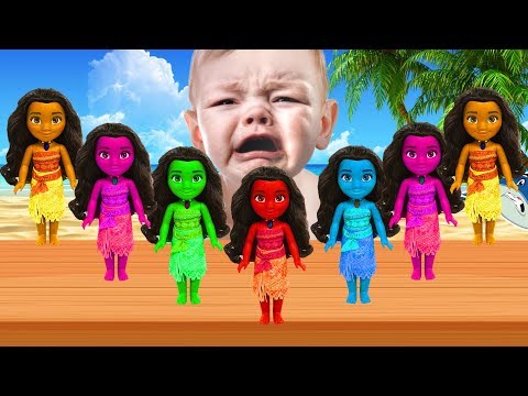 MOANA COLORS | Learn Colors with Funny Videos MOANA For Children - Learning Colors Video for Kids