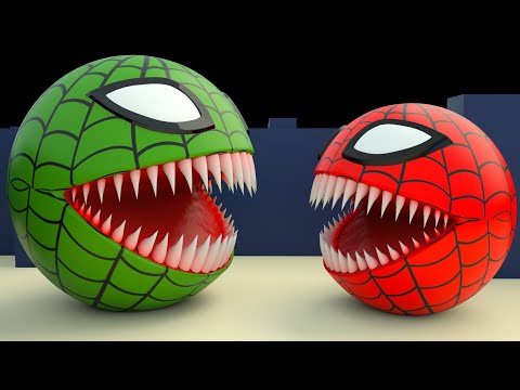 Spider Pacman Vs Red Monster Pacman Part 2