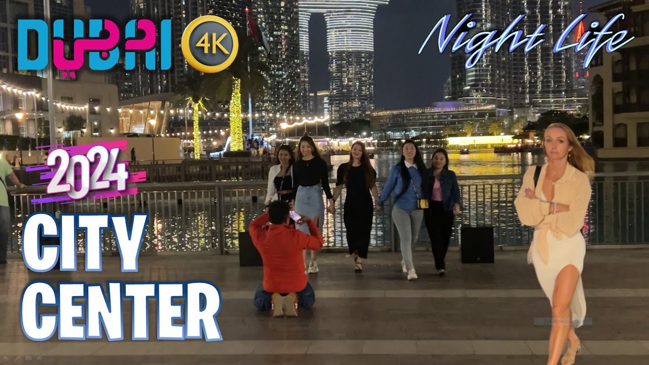 Dubai 🇦🇪 Burj Khalifa City Center Walking Tour [4K] – Amazing NightLife (January 2024)