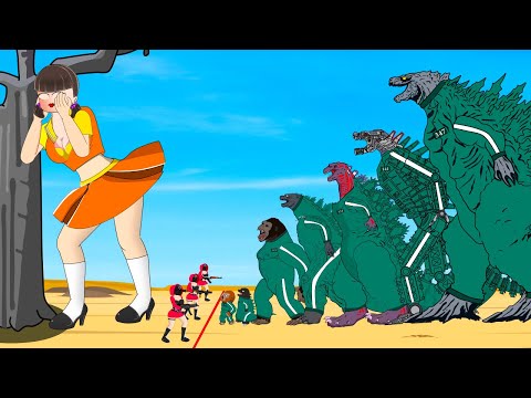 Evolution Of GODZILLA & KONG, SHIN, MECHAGODZILLA Playing Squid Game 2 Animation | 어몽어스 오징어 게임 2