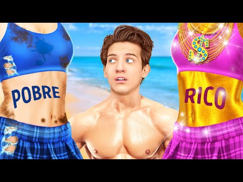 Rico vs Pobre en la Playa - Mejores Trucos de VERANO sobre Cómo Volverse Popular