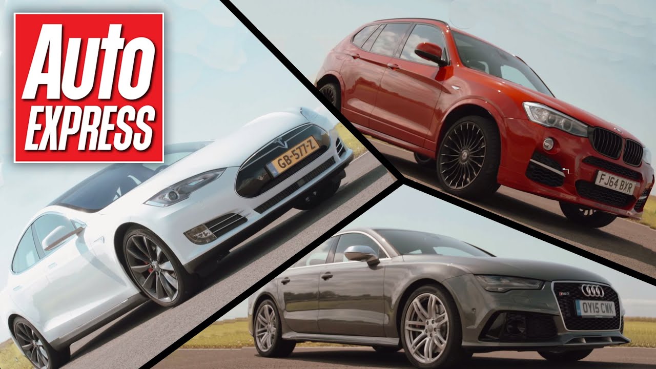 Tesla Model S P85D vs Audi RS7 vs Alpina XD3 track battle