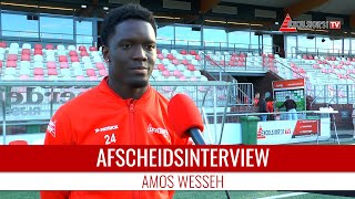 Screenshot van video Amos Wesseh: "Het mooiste moment was dat ik eerste keeper werd" | Afscheidsinterview