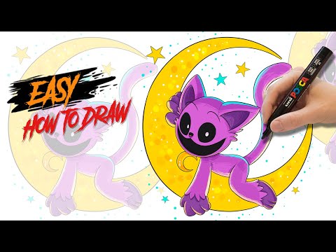 How to draw Cat Nap with mon | step by step easy