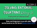 Rational Equations and Extraneous Solutions
