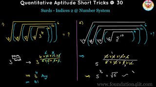Surds & Indices 2 @ Number System  || Quantitative Aptitude || Trick No : 30 ||