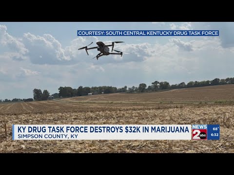 YouTube video thumbnail: Kentucky Drug Task Force Destroys $32K in Marijuana Crops