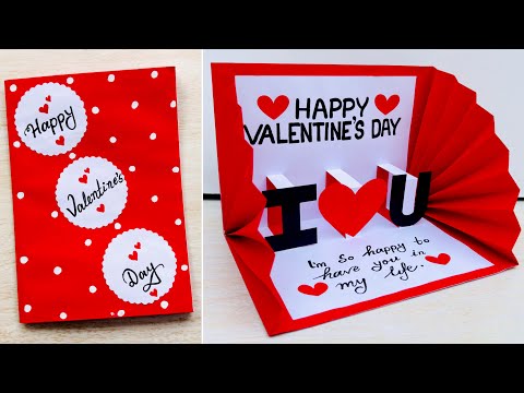 DIY Valentine's Day Special greeting card ideas // Happy Valentine's Day pop-up card making easy