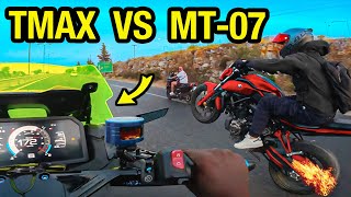 I RACED My TMAX 560 TURBO vs MT-07… And This Happened