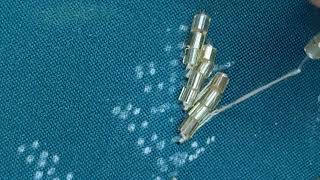 Aari work beads leaf stitching//beads design//hand embroidery//tutorial classes