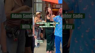 DAD TO THE RESCUE!!! Adam Sandler helps his daughter with an umbrella ☔️.