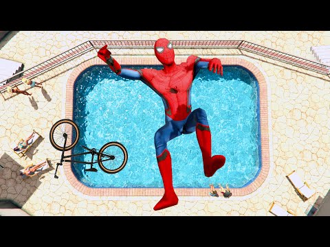 GTA 5 Spiderman Crazy Bike Fails/Ragdolls Compilation #1 (Funny Spider-Man)