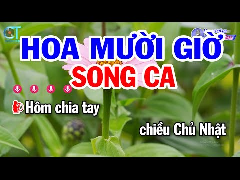 Karaoke Hoa Mười Giờ Song Ca ( Dm ) Nhạc Sống Phối Mới || Karaoke Đồng Sen