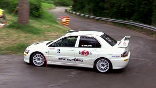 Mitsubishi Lancer Evo 9 sideways at slalom Predappio 2025 - Sound & flames | Viroli on board