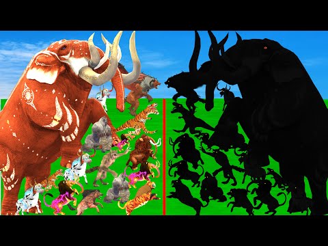 Animal Epic Battle - Prehistoric Mammals VS Shadow Itself Animals | Animal Revolt Battle Simulator