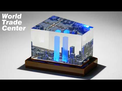 11.09.2001 World Trade Center HOLOGRAM / Resin Art Diorama