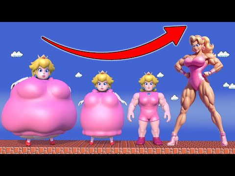 Super-Sized Princess Peach's Transformation: Evolution from Plus-Sized to Muscle Peach