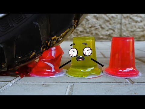 EXPERIMENTO Coche vs Gelatina, Huevos | Раздавливающие хрустящие и мягкие вещи | Doodles en Español