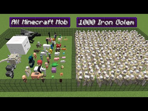 1000 iron golems vs all minecraft mobs | Minecraft Mob Battle