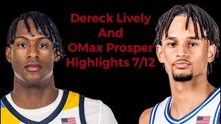Dereck Lively and OMax Prosper 7/12/23 Dallas Mavericks Vs. Golden StateWarriors - Summer League