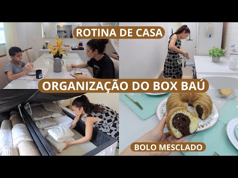 ROTINA DE CASA, COMO DOBRAR LENÇOL DE ELÁSTICO,DESFRALDE DELE, ORGANIZAÇÃO DO BOX BAÚ,BOLO MESCLADO