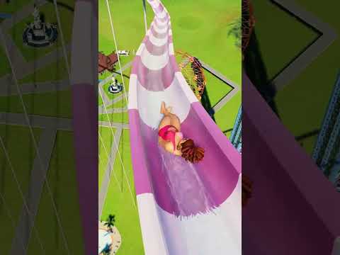 This Water Slide Is Too Scary For Me | Planet Coaster 2 #waterslide #waterpark #shorts