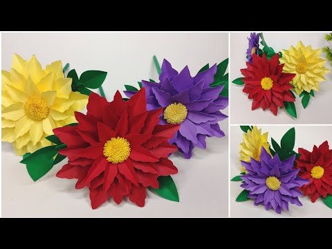 Easy paper flower making easy at home || Handmade paper flowers || diy paper crafts