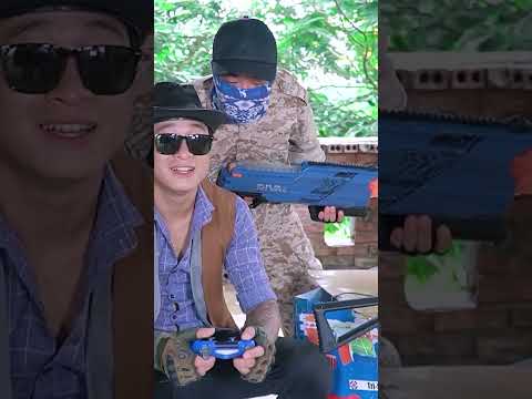 Gugu Nerf War : Warrior CID Dragon Use Nerf Guns Fight Crime Tycoon Group Who Can You Trust?