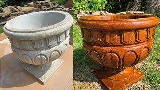 How To Easily Acid Stain Concrete Planters - Create Stunning Low Cost Planters With Ease!