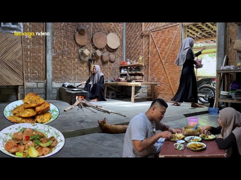 sederhana tapi nikmat,tumis bakso sawi daging, bakwan jamur, masakan desa