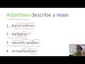 Exploring Nouns, Verbs, and Adjectives