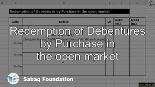 Redemption of Debentures by Purchase in the open market