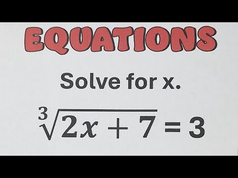 Solving Radical Equation - ALGEBRA SKILL