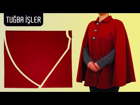 Very Easy Round Poncho Cutting and Sewing (Many Sewing Tips) | Tuğba İşler