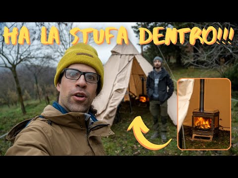 Notte in Tenda con STUFA a Legna - LUSSO TOTALE! - Pomoly Hot Tent