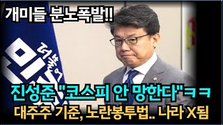 진성준 "코스피 안망한다" ㅋㅋ - 대주주 기준, 노란봉투법 나라 망한다