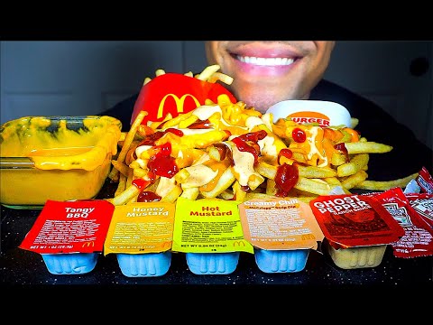 ASMR MCDONALD'S MUKBANG ANIMAL STYLE FRIES | EXTRA CHEESY | EATING SHOW | TALKING REVIEW MESSY