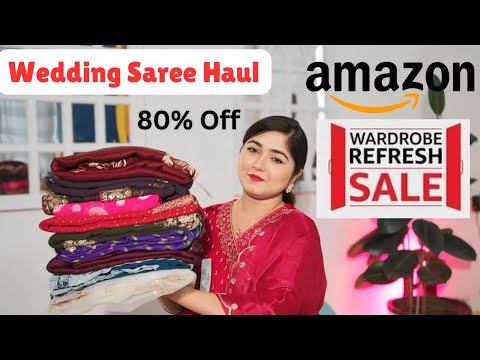 Amazon Wedding Special Heavy Zari Work Saree Haul 80% OFF || Amazon Partywear Saree Haul