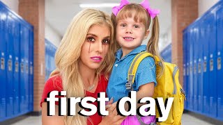 Daughter's FIRST DAY at NEW SCHOOL *Emotional*