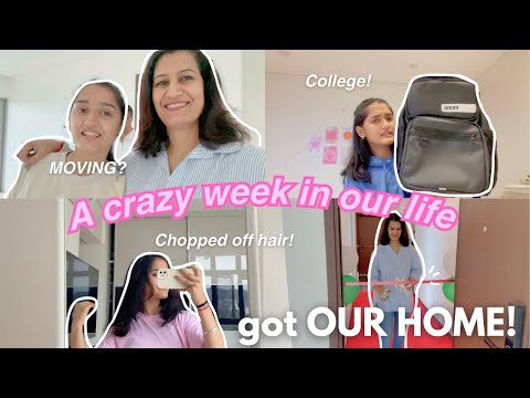 A CRAZY WEEK *during college* | got our home🧿, what I carry to college?, Chopped off hair😱