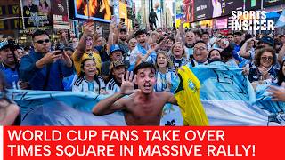 France, Argentina & Algeria Fans Clash in Epic Times Square World Cup Rally | NYC Atmosphere | AD1Z