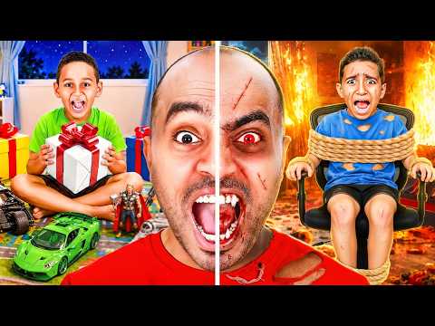 تحدي الأب الشرير 👿 ضد الأب الحنون 🥰 (انهيـار وبكـاء ادم 💔😭)