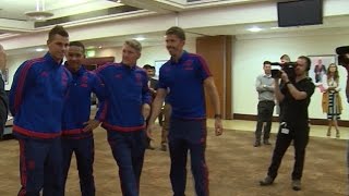 Manchester United Players Show Off Skills At New Kit Launch