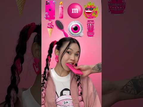 Random pink food asmr mukbang 📱 #asmr #mukbang #eating #food