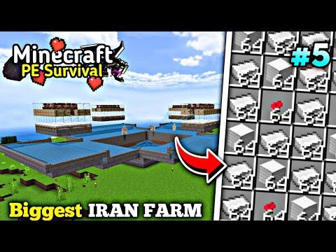 I Built Biggest Iran Farm For Minecraft Pe 1.20 Survival Series (#5)