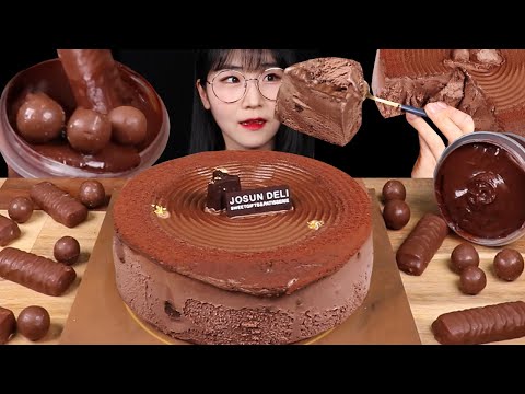 더블 초코 브라우니 아이스크림 케이크 먹방!🍫 몰티져스 트윅스 초코 디저트 CHOCOLATE BROWNIE ICE CREAM CAKE MUKBANG ASMR